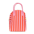 Fluf - Organic Cotton Zippered Lunch Pail  - Awning Stripe Pink