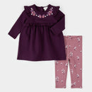 Petit Lem Figs Print on Terry Dress Set