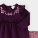 Petit Lem Figs Print on Terry Dress Set