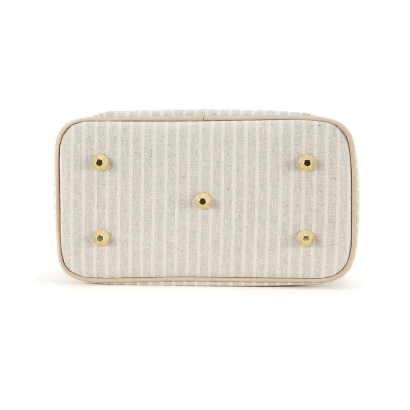 SoYoung  Linen Beauty Essentials Poche - Sand & Stone Beach Stripe