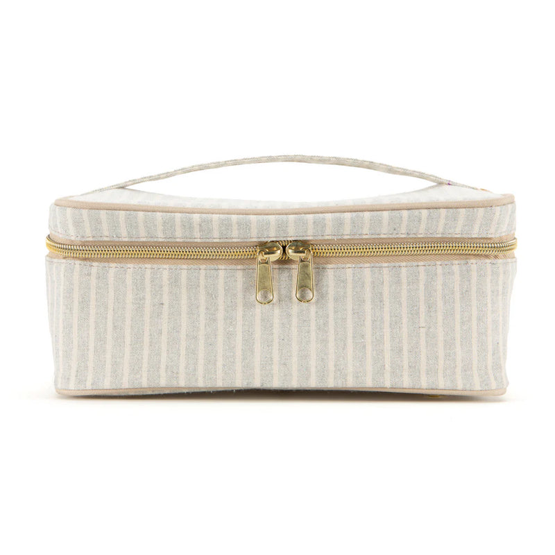 SoYoung  Linen Beauty Essentials Poche - Sand & Stone Beach Stripe