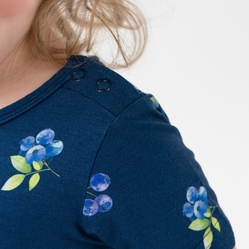 Belan J Short Sleeve Skirted Onesie Blueberries