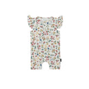 Belan J Ruffled Sleeve Shortall Romper Spring Meadows