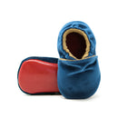 Little Grapefruit Baby Shoes Storm Blue Velvet