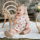 Petit Lem Ribbed Bubble Romper Strawberry
