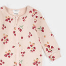 Petit Lem Ribbed Sleeper Strawberry