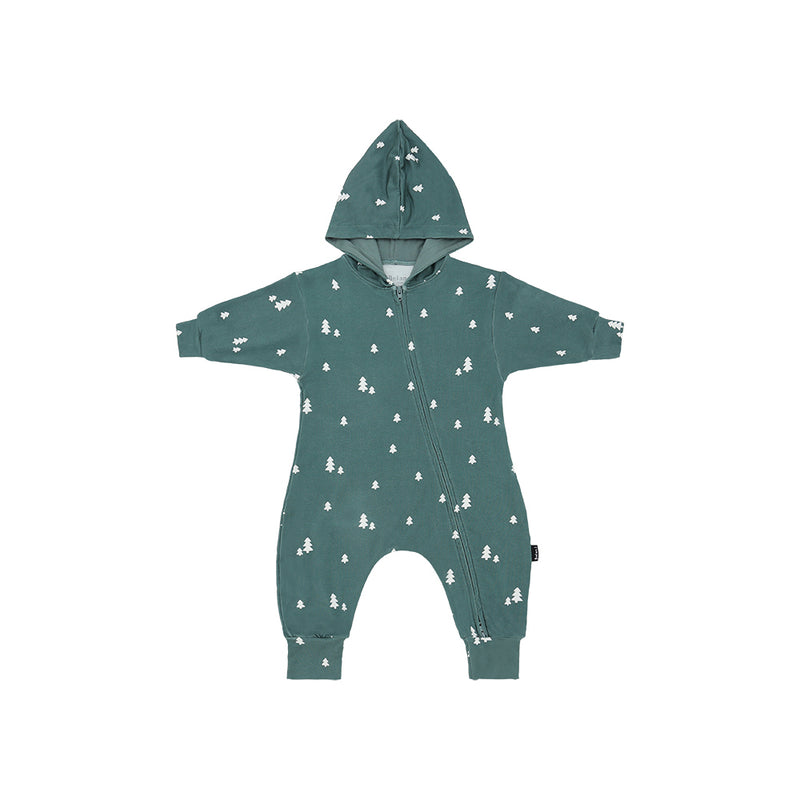 Belan J Baggie Hoodie Zipper Jumpsuit Tiny Trees