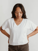 Blondie Apparel - Cropped Valley Tee White