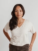 Blondie Apparel - Cropped Valley Tee White