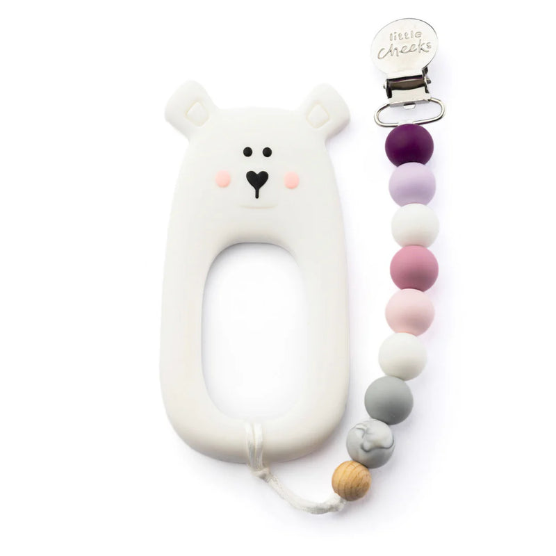 Little Cheeks Little Cheeks Teether & Clip Bear