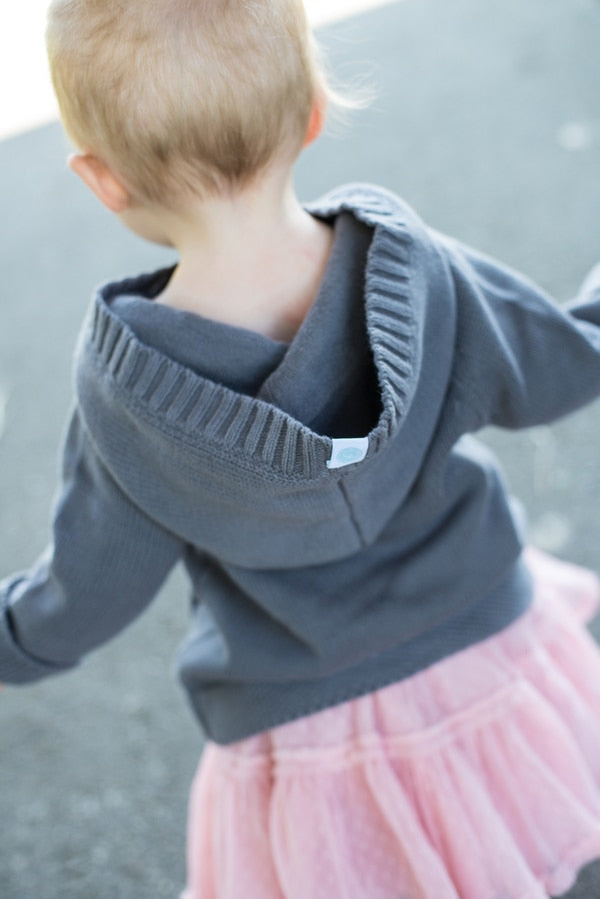 Beba Bean - Knit Hoodie with Wooden Toggles FINAL SALE