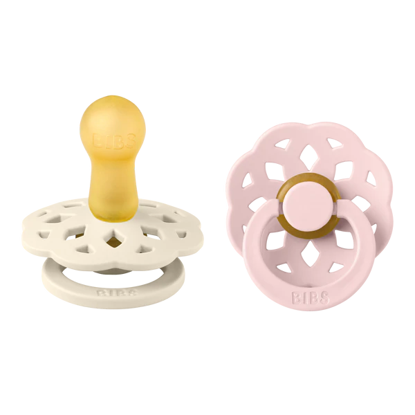 Bibs Pacifier - Boheme Latex 2 Pack - Ivory / Blossom