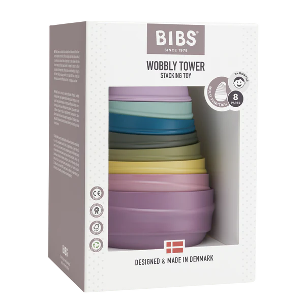 BIBS - Wobbly Tower - Bright Rainbow