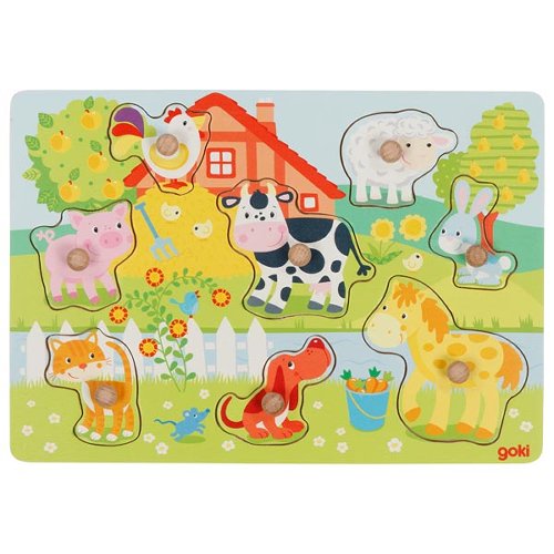 Goki - Lift Out Puzzle - Farm Animals