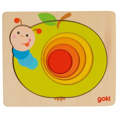 Goki - Layer Puzzle - Caterpillar in an Apple