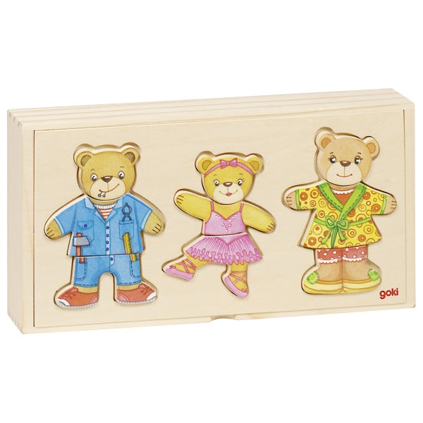 Goki - Bear design, dress up box, puzzle