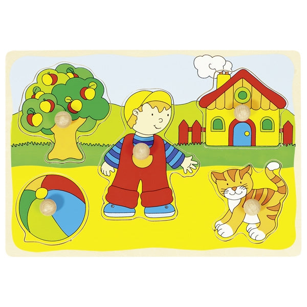 Goki - 5 pc Wooden Peg Puzzle
