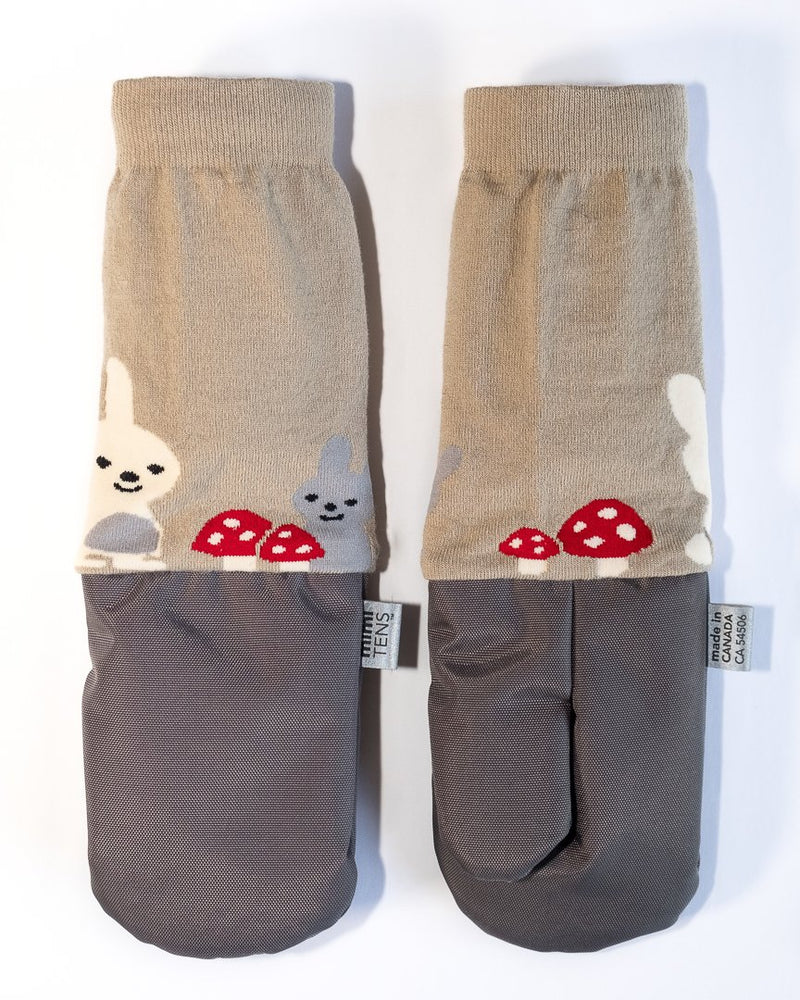 mimiTENS - Childrens Mittens Bunny & Mushrooms