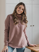 Blondie Apparel - Classic Dusk Sweater Mauve FINAL SALE