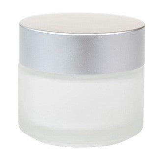 Frosted Glass Jars - Silver Lids