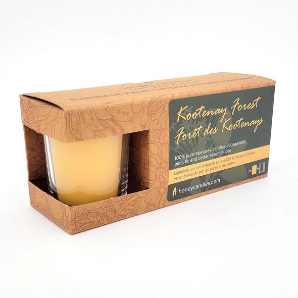 Honey Candles - Pack of 3 Essential Votive Candles - Kootenay Forest