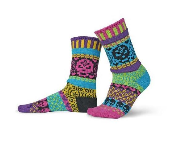 Solmate Adult Crew Socks - Day of the Dead
