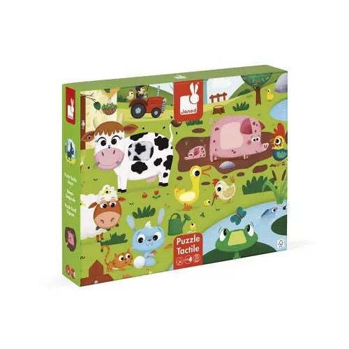 Janod -  Farm Animals 20 Piece Tactile Puzzle