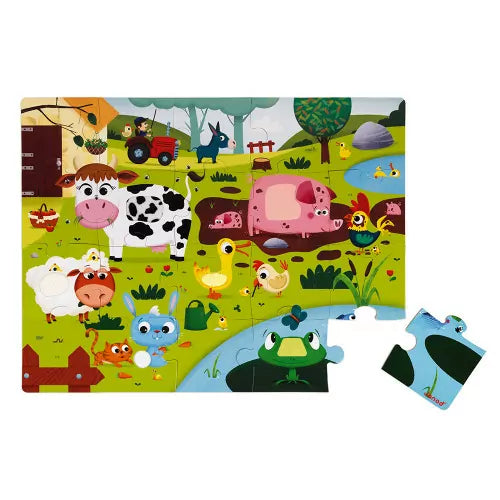 Janod -  Farm Animals 20 Piece Tactile Puzzle