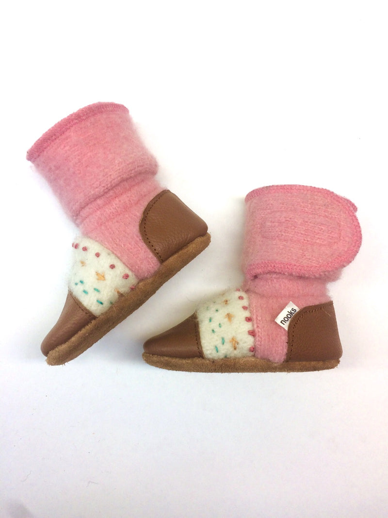Nooks- Embroidered Felted Bootie- Abalone - FINAL SALE