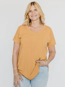 Blondie Apparel - Janis Tee Gold FINAL SALE