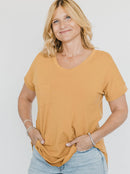 Blondie Apparel - Janis Tee Gold FINAL SALE