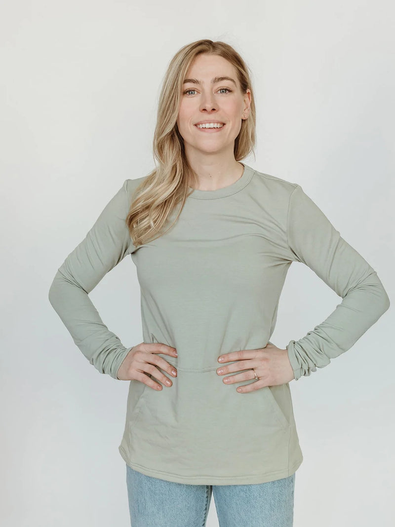 Blondie Apparel - Hillside Sweater Light Sage FINAL SALE