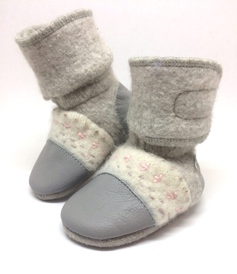 Nooks- Embroidered Felted Bootie- Narwhal - FINAL SALE