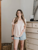 Blondie Apparel - Janis Tee Peach FINAL SALE