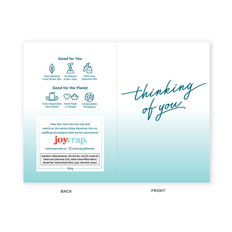 Joywrap Bath Bomb Card - Thinking of You FINAL SALE