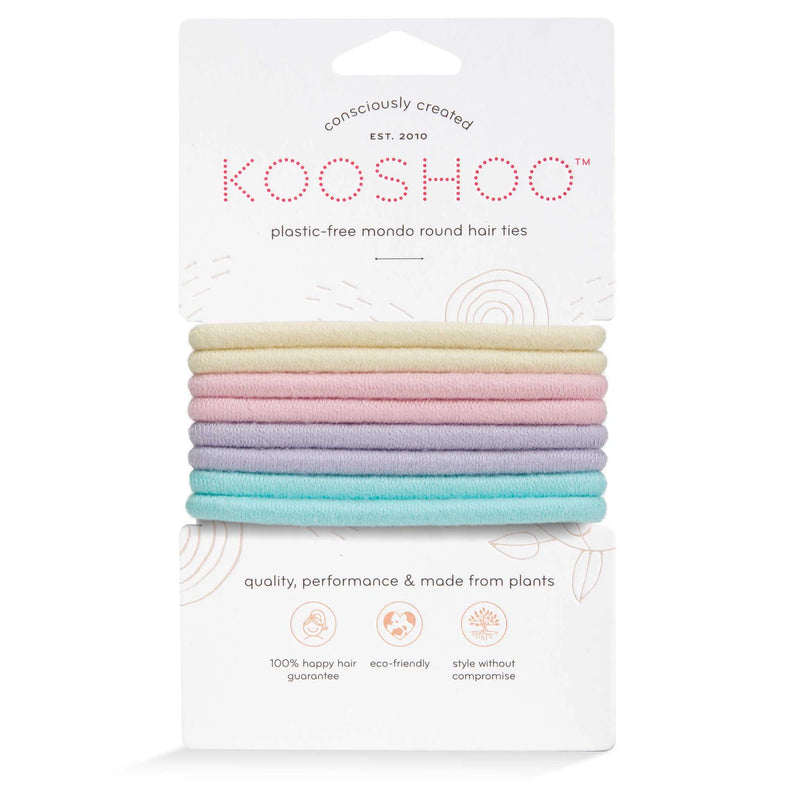 Kooshoo - Plastic Free Organic Cotton Hair Ties - Pastel Blooms