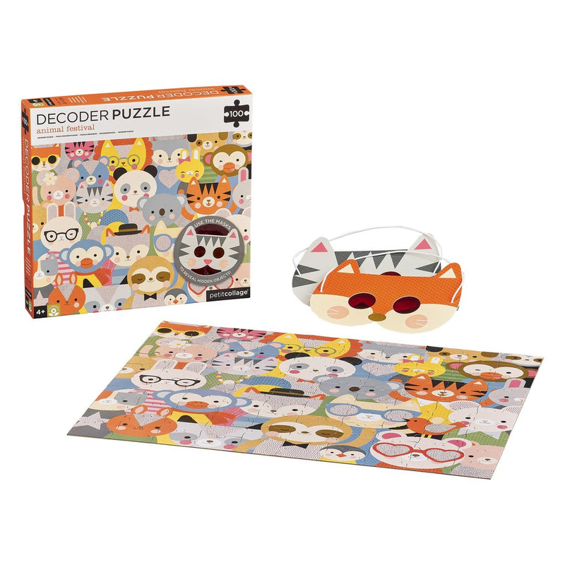 Petit Collage - Decoder Puzzle - Animal Festival Puzzle