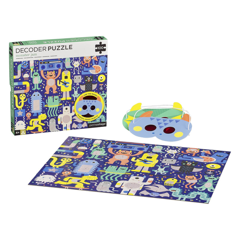 Petit Collage - 100 Piece Decoder Puzzle Monster Party