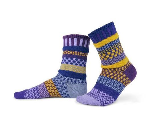 Solmate  Adult Crew Socks - Purple Rain