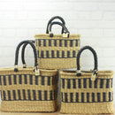 Big Blue Moma - Large Square Basket with Handles - FINAL SALE