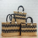 Big Blue Moma - Large Square Basket with Handles - FINAL SALE