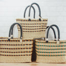 Big Blue Moma - Large Square Basket with Handles - FINAL SALE