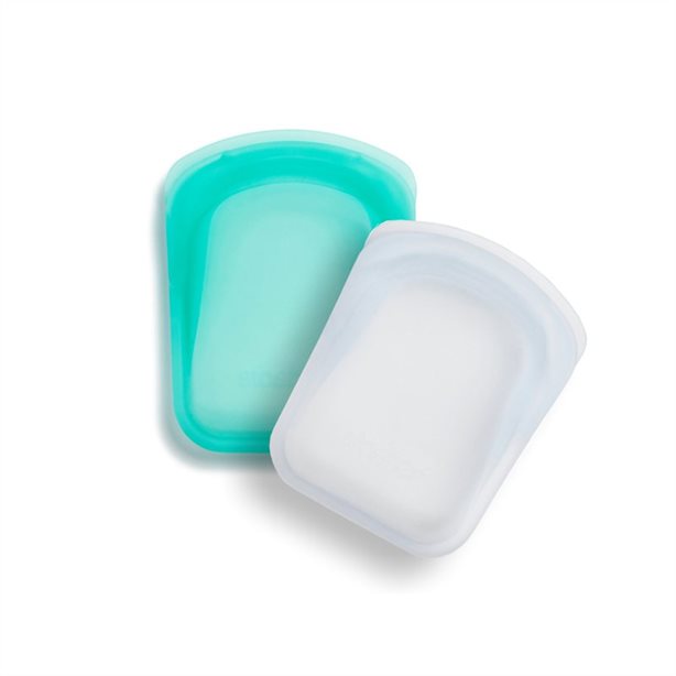 Stasher  - Pocket Size (2 Pack) - Clear/Aqua