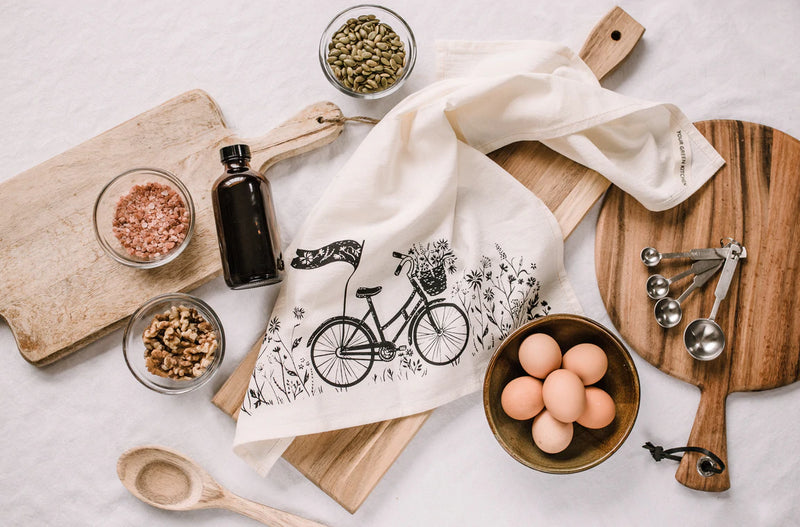 Your Green Kitchen -  Tea Towel Spring Bike