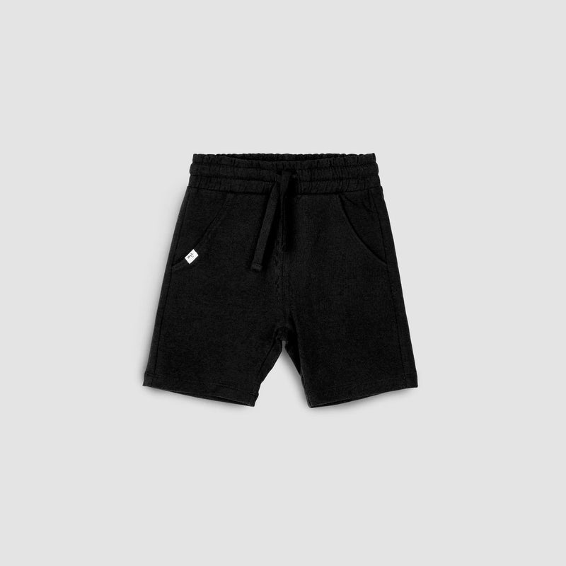 Miles The Label - Black Terry Shorts (Baby & Kids)