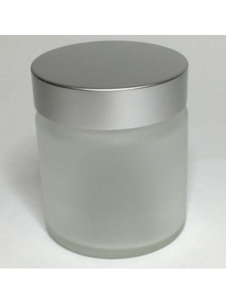 Frosted Glass Jars - Silver Lids
