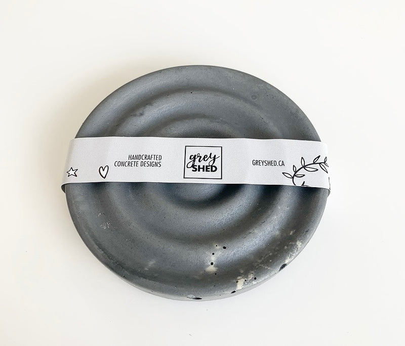 Grey Shed - Round Concrete Soap Dish