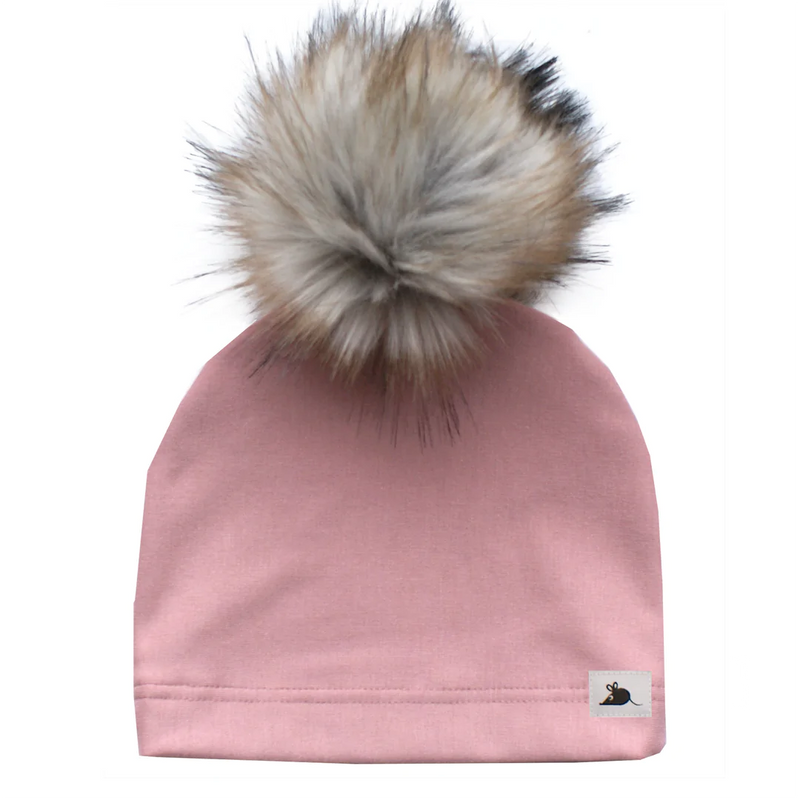 Lille Mus - Rose Fleece Pom Beanie - Children's