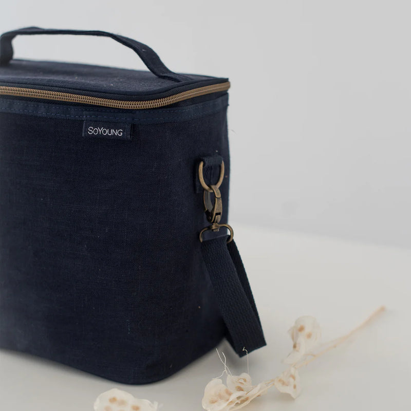 SoYoung - Linen  Lunch Poche - Navy