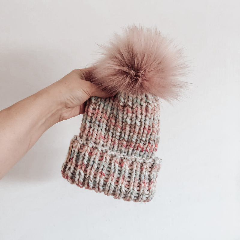 Rough Bark Knits -Adult Chunky Toque Cotton Candy